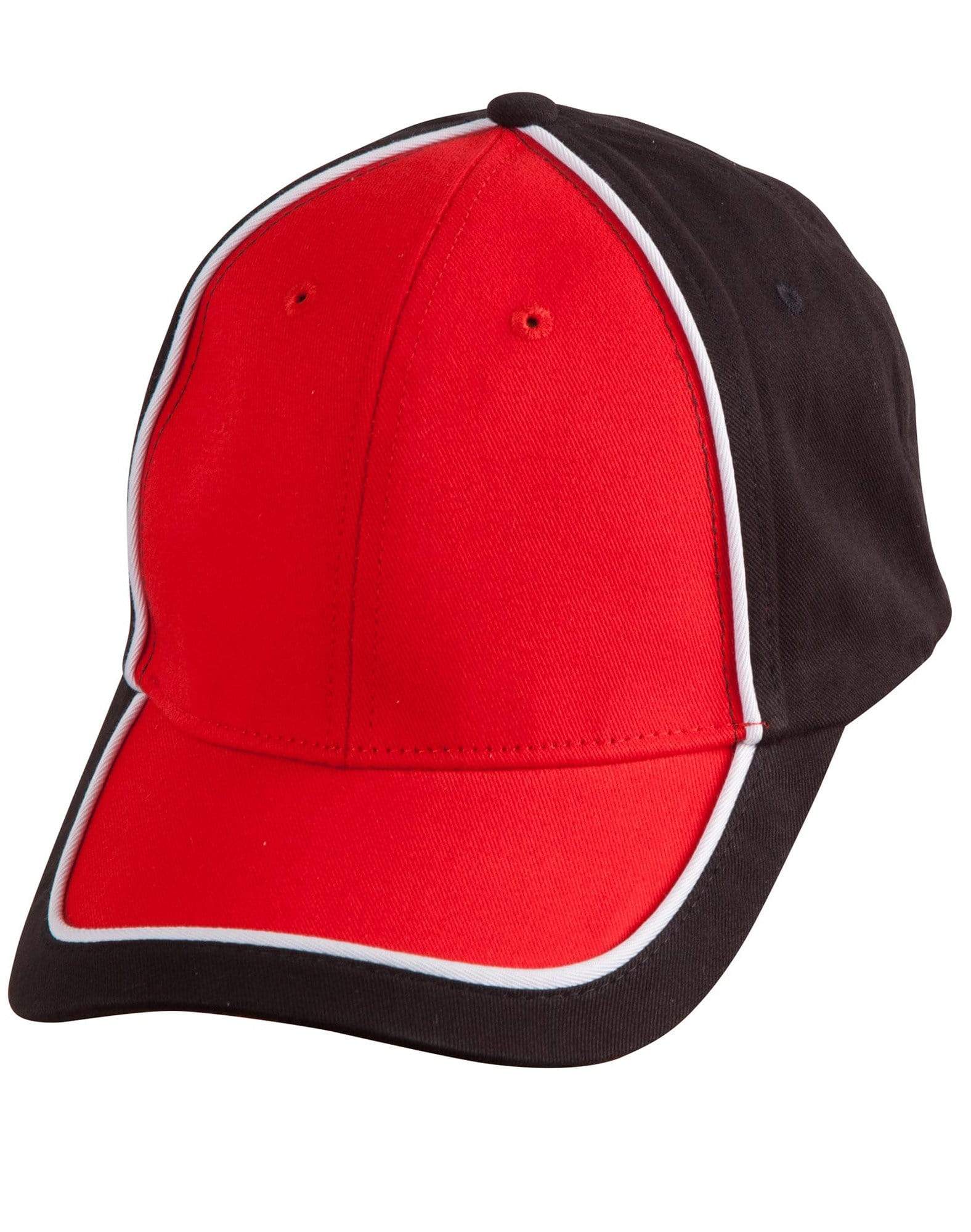 Winning Spirit Active Wear Black/White/Red / One size ARENA TWO TONE CAP CH78